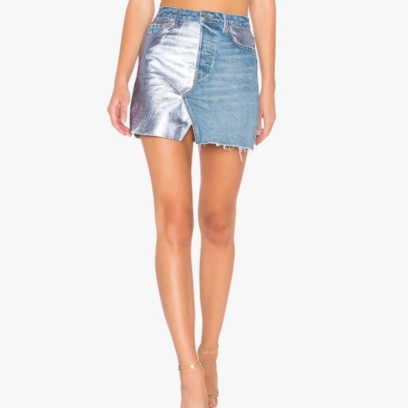 NWT GRLFRND Milla Metallic Leather Panel S… - Picture 4 of 14